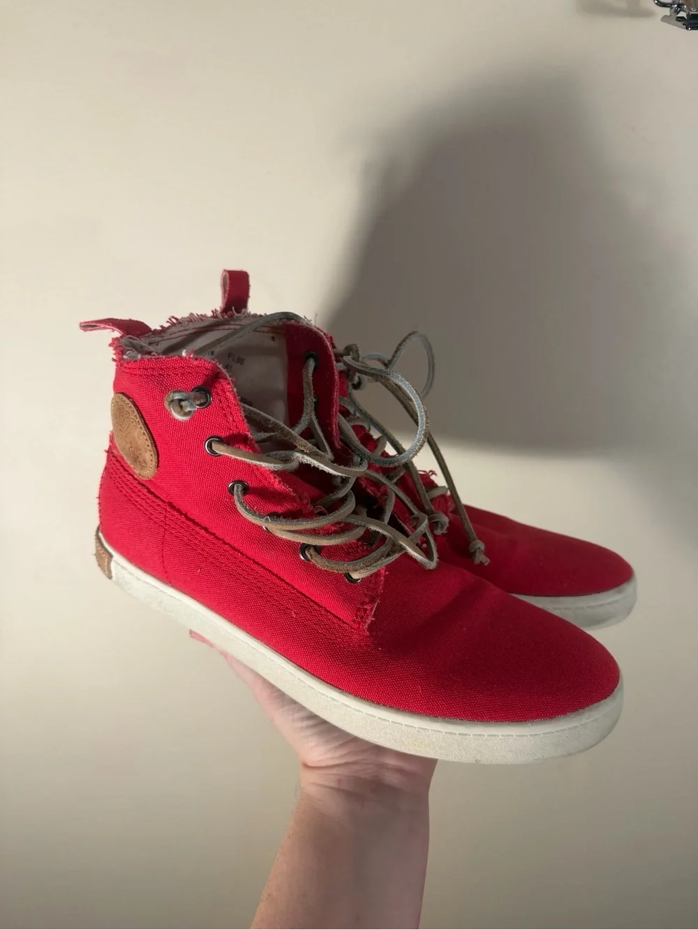 Men’s Blackstone Red High Top Cherry Red Canvas Sneakers Size 41 US 8/8.5